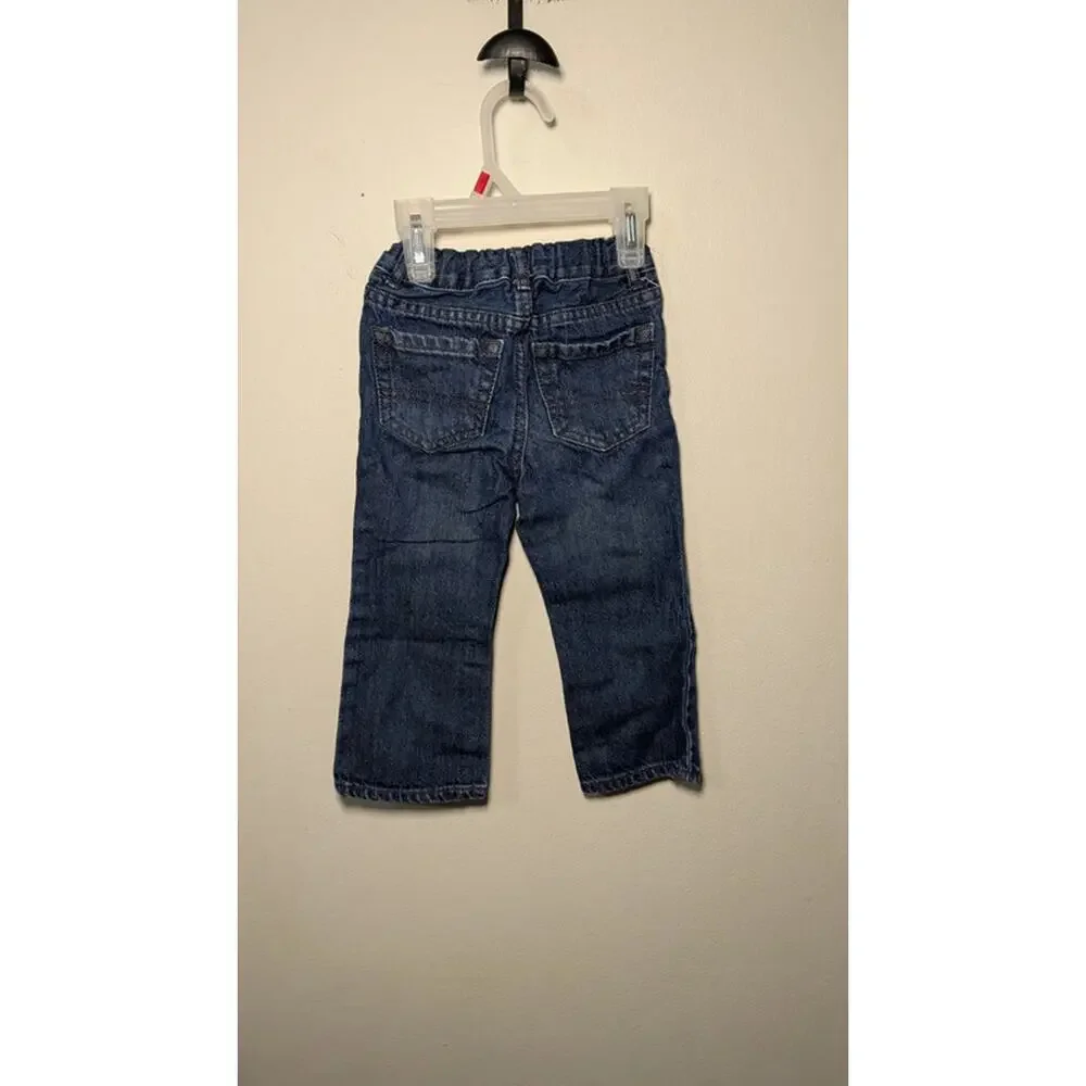 Boys Size 2T Outfit - Children's Place Red + Gray Henley & Bootcut Blue Jeans - Picture 5 of 6
